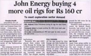John Energy buying 4 more oil rigs for Rs. 160 cr