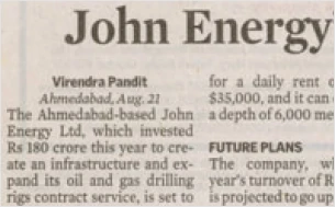 John Energy's rig commissioned